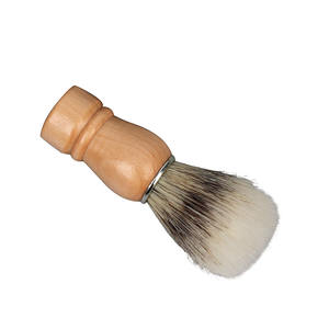 Brosse à barbe en bois de style ancien pour la préparation de la mousse à raser, brosse de barbier avec poignée confortable - Product Image 2