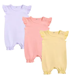 Grenouillère cub personnalisée à bulles pour bébés fournisseur de vêtements pour bébés grenouillère en coton à manches courtes pour bébés filles