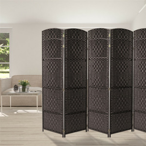สีดำกลางแจ้งในร่มพับ6แผงที่ถอดออกได้ Divider - Product Image 1