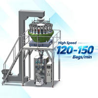 Machine d'emballage VFFS automatique haute vitesse 120-150 sachets/min pour le conditionnement de grains de café avec peseuse à 20 têtes