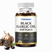Gélules d'huile d'ail noir OEM pour la santé cardiaque, antioxydant 100% naturel, vente en gros de capsules d'ail noir