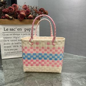 กระเป๋าพีวีซีทอแบบเปิดสำหรับผู้หญิงตะกร้าของที่ระลึกสไตล์สดใส - Product Image 2