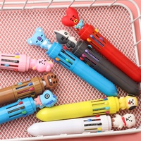 Stylo bille créatif multifonctionnel en plastique, motif panda de dessin animé, double couleur (bleu/noir), pointe 0,5 mm, pour étudiants