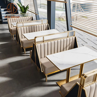 Ensemble de mobilier de restaurant et café commercial Ron Group : table carrée, chaises, banquette et canapé en marbre pour café et restauration rapide