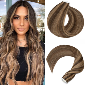 Extensioni per <span class=keywords><strong>capelli</strong></span> 100% veri Remy con nastro adesivo, invisibili e morbide, per styling quotidiano femminile - Product Image 1