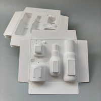 Plateau intérieur en pulpe moulée sur mesure, écologique, en pulpe de papier, forme de cavité personnalisée pour l'emballage de produits cosmétiques et de soins de la peau