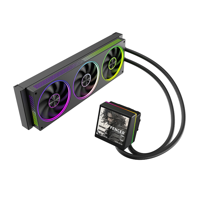 FENCER 360mm AIO CPU Liquid Cooler 4.0" LCD Display ARGB Sync PWM Fan for Intel LGA1700/1851 AMD AM5 AM4
