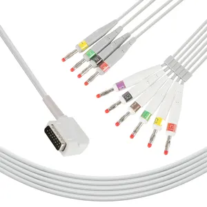 Kenz Compatible Direct-Connect EKG Cable 10-lead EKG cable ECG Cable and lead wires for Kenz 108 109