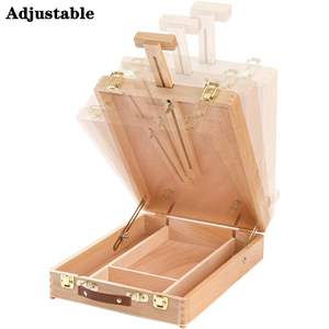 Panwenbo Boîte à croquis portable en bois de hêtre Boîte de rangement pour <span class=keywords><strong>chevalet</strong></span> de table en bois réglable pour peinture - Product Image 3