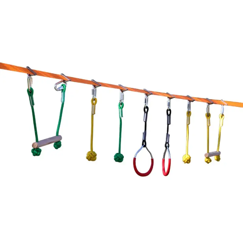 Professional outdoor children fun obstacles hanging obstacle course