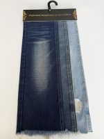 Tissu denim sergé bleu 380 GSM 11,2 oz, largeur extra large 190 cm, mélange coton RCF et polyester tissé pour jeans garçons et filles, bébé