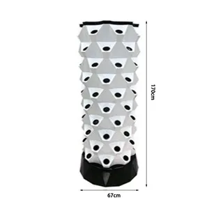 10 Layers Plant Tower with Stackable Vertical Pots Vegetable Cultivation Hydroponic System Aeroponic Tower To Grow 80 Plants