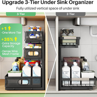 Nouvel Organisateur de Rangement Multifonctionnel à 3 Niveaux et Hauteur Réglable Transparent pour Cuisine et Salle de Bain Sous Évier 2026