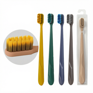 Brosse à dents Dhanthal Premium pour adultes, poils souples en spirale, taille standard, manche mat, usage domestique, vente en gros, article en vrac - Product Image 1
