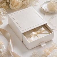 Boîte cadeau coulissante en papier rigide avec logo personnalisé en relief, boîte à tiroir pour petits cadeaux