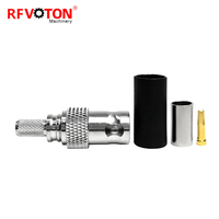 Connecteur droit à sertir DC-3GHz 50 OHM Q9 BNC femelle pour câble coaxial RF RG58 LMR195 RG303 RG141 RG142 RG400