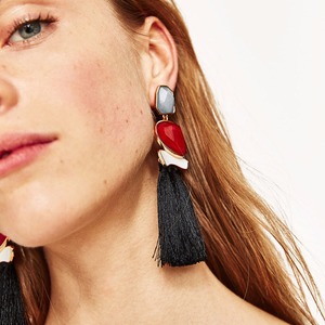 <span class=keywords><strong>Orecchini</strong></span> <span class=keywords><strong>Pendenti</strong></span> Lunghi alla Moda con Nappa e <span class=keywords><strong>Rubino</strong></span>, Stile Europeo-Americano, Gioielli da Donna per Feste, Simbolo Cristiano - Product Image 3