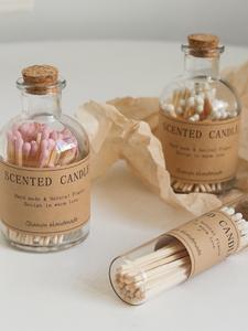 Tazza di candela profumata con bottiglia di fiammifero, contenitore di vetro con abbinamenti creativi Vintage da 10 cm, fiammiferi profumati - Product Image 2