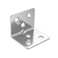 Équerre d'angle en acier inoxydable 304 à 90 degrés, haute résistance, 6 trous, en forme de L, pour meubles en bois et étagères