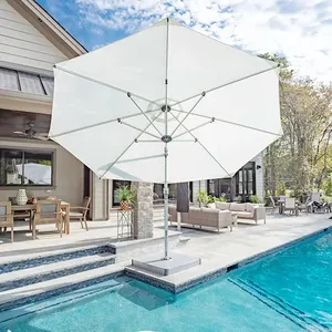 Güverte havuzu veranda açık kare büyük konsol rüzgar geçirmez şemsiye