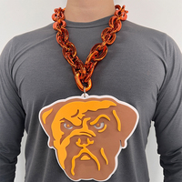 Collier en plastique doré brillant surdimensionné personnalisé pour les fans de sport, fans multicolores en mousse EVA multicouches, chaînes pour les fans