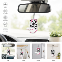 Désodorisant de voiture parfumé longue durée, design bottes western découpées sur mesure, emballage individuel avec carte de présentation – Nouveauté Premium