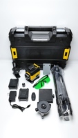 4D 16 lignes 360 °   Niveau laser vert auto-nivelant haute luminosité avec batterie rechargeable 3600 mAh et trépied pour la construction