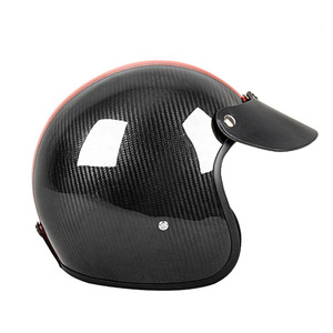 Stylish motorcycle helmet with detachable leather brim, <b>retro</b> electric scooter helmet brim, motorcycle helmet accessories. - Product Image 4