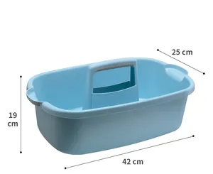 Cubo de limpieza de plástico para baño, accesorio portátil para el hogar, con mango