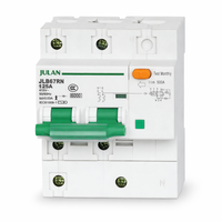 Disjoncteur différentiel JULAN JLB67RN-100 MCB 1P+N 2P 3P+N 4P 6A-125A 30~300mA en plastique pour rail DIN IP20 230V/400V AC