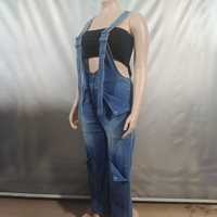 IHOOV lâche Denim plusieurs poches fermeture à glissière pantalon cargo femmes jeans combinaisons pour femmes