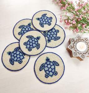 MANTU-Posavasos <span class=keywords><strong>de</strong></span> <span class=keywords><strong>mesa</strong></span> <span class=keywords><strong>de</strong></span> tortuga azul, posavasos con cuentas <span class=keywords><strong>de</strong></span> arroz, posavasos populares, boutique <span class=keywords><strong>de</strong></span> cristal - Product Image 5
