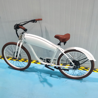 Ban sepeda listrik 26 inci, Motor Alloy bingkai Vintage 250w Retro MTB elektrik suspensi penuh 500 Watt dengan keranjang