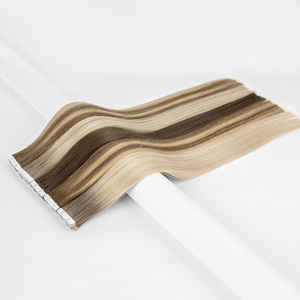 Extensiones de Cabello Humano Remy 100% Naturales con Cutícula Alineada, Ultrafinas con Cinta Adhesiva, Cabello Ruso - Product Image 1