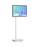 TV Dapur LED Putih All-in-One 32 Inci dengan Baterai Isi Ulang WiFi untuk Input Speaker Terintegrasi