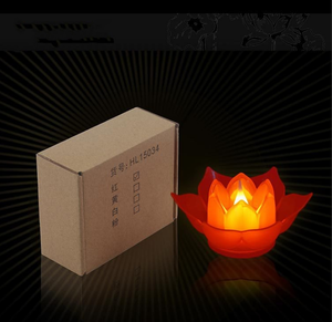 <span class=keywords><strong>Bougie</strong></span> électronique <span class=keywords><strong>LED</strong></span> Lotus en plastique, sans fumée, sûre, fonctionnant sur piles, lampe de nuit, lanterne pour festival, Halloween, Diwali, Noël - Product Image 5