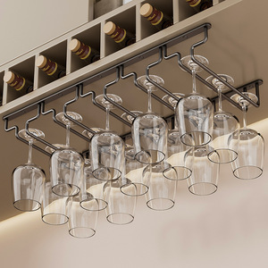 Stainless Steel Wine Glass Rack Hanging Upside Down Modern Design For Home Bar Party Use - Product Image 1