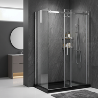 Cabine de douche rectangulaire sans cadre en aluminium avec porte de douche transparente de 8 mm, 120x80 cm