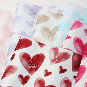 Papel de Regalo con Forma de Corazón, TE AMO, Impermeable, Papel para Ramos Hechos a Mano, Materiales Florales para Floristería - Product Image 4
