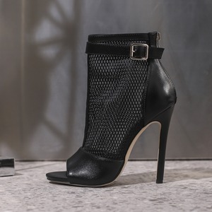 Hot-selling Women's Buckle Open-toe Cutout Stiletto Sandals Boots and Dress <b>Shoes</b> - Product Image 5