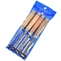 Ciseaux à bois, ensemble de 4 gouges à sculpter, kit d'outils combinés pour le travail du bois