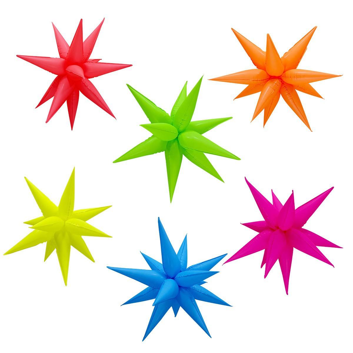 Nicro Wholesale Price 26inch DIY Multi Colors Exploding Star Balloons Photo Prop Party Decoration Large 3D Aluminum Foil Balloon