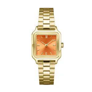 2024 jam tangan emas antik wanita klasik petite jam tangan kustom persegi panjang gelang jam tangan untuk wanita