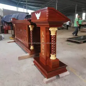 Modern Factory Church Furniture African Red Walnut Wooden Church Pulpit Altar Table