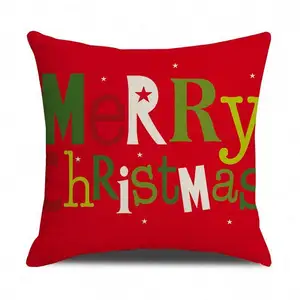 Wholesale latest design 3d digital printed cushion covers green and red Merry Christmas throw pillowcases cover home decor