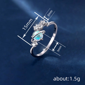 Anello Cosmic Planet per donna, gioiello geometrico lucido da indossare sul dito, accessorio di moda per tutti i giorni - Product Image 5