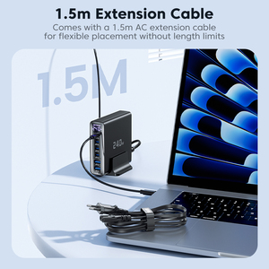 <span class=keywords><strong>Chargeur</strong></span> Toocki 240W GaN <span class=keywords><strong>6</strong></span>-en-1 avec affichage numérique et multiples protections pour la charge simultanée d'ordinateurs portables, tablettes et téléphones - Product Image 5