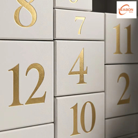 Boîte en carton rigide magnétique personnalisée pour calendrier de l'avent de Noël de 12 jours, emballage pour bonbons, cosmétiques, bijoux, cadeaux portables