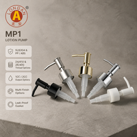 Pompe à lotion commerciale MP1 en SUS304, filetage 24/410 et 28/400, pompe distributrice de savon à bec courbé