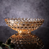 Plateau à fruits de luxe en verre cristal de style européen pour salon, grande corbeille à fruits, idéal pour les bureaux